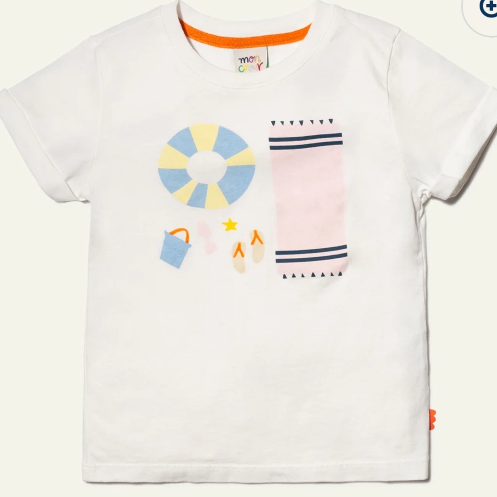 NWT Mon Coeur Recycled Cotton Pink Beach Party Kid T-Shirt Size 10Y